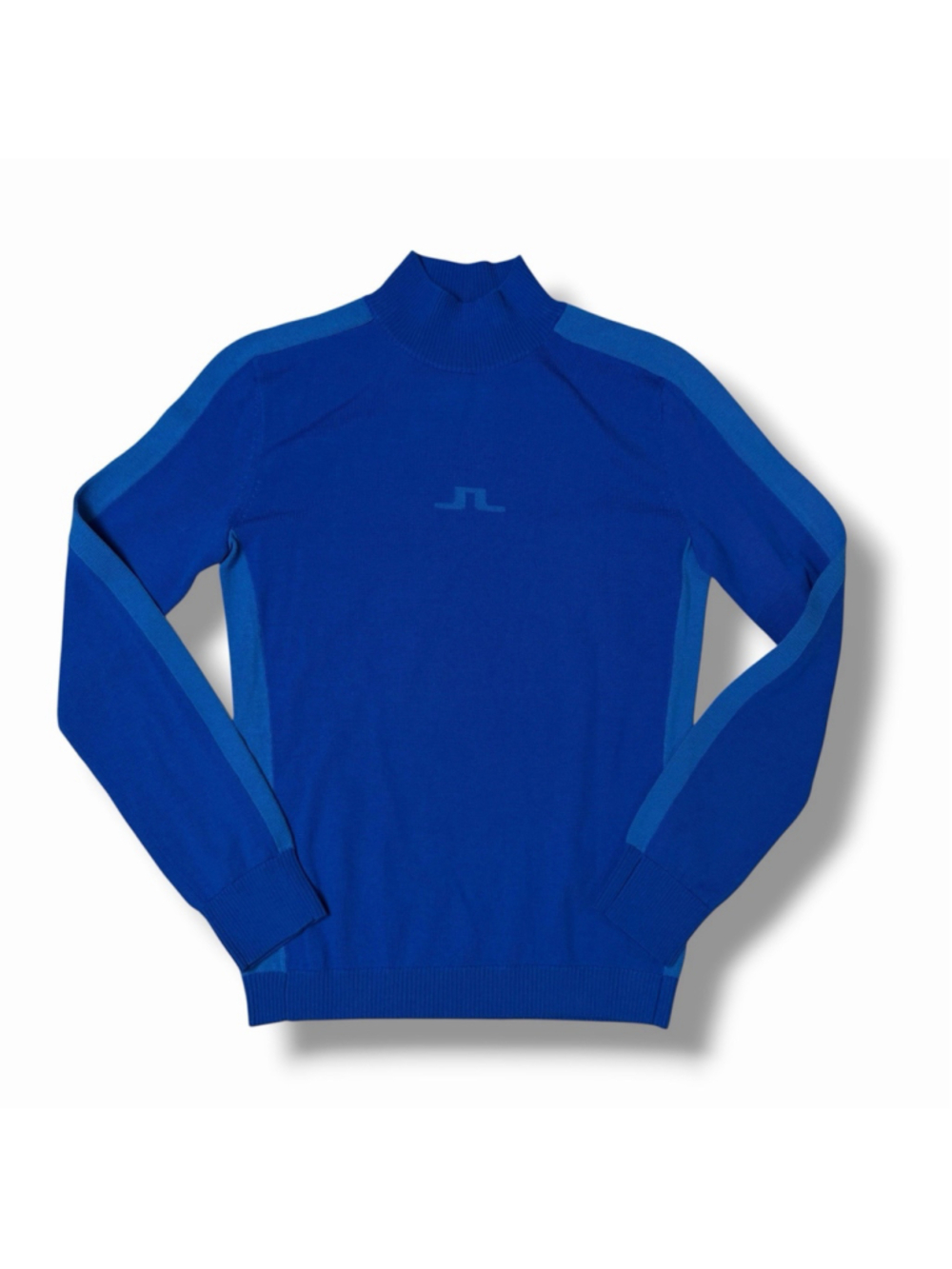 J Lindeberg NWT Womens ADIA GOLF Knit Sweater Mock Neck Nautical Blue Wool SM